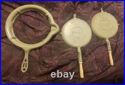 Griswold Cast Waffle Iron, #8, 3 Pcs, 885, 886, 975c, NICE! Original paint