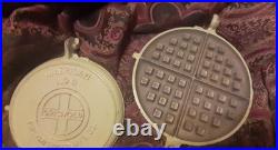 Griswold Cast Waffle Iron, #8, 3 Pcs, 885, 886, 975c, NICE! Original paint