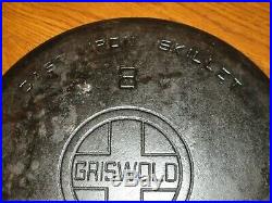 Griswold Cast-iron No 8 Skillet With LID 704 Very Good Condition