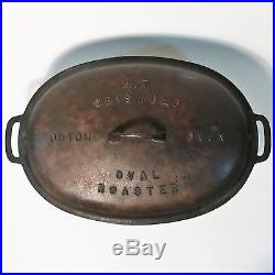 Griswold Dutch Oven Oval Roaster #7647 Base 648 Cover and 276 Trivet Cast Iron