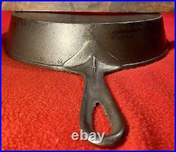 Griswold ERIE Cast Iron Size 10 Skillet 715 Bullseye Makers Mark Sits Flat