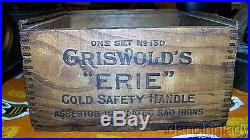 Griswold Erie Sad Iron Box & Sad Iron Set Extremely Htf