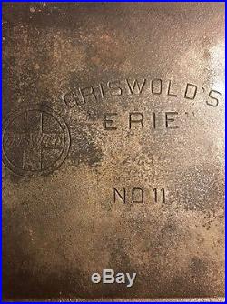 Griswold Griswold's #11 2434 Cast Iron Griddle Slant Rare