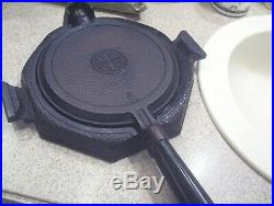 Griswold Hammered Cast Iron # 8 Waffle Iron Matching Pattern Numbers 171 172 173