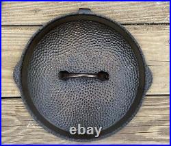 Griswold Hammered Hinged Cast Iron Dutch Oven