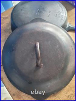 Griswold Iron Skillet #10 (716) With Lid Black Treated(3763HOCM) Erie PA. Antique