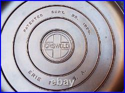 Griswold Large Logo #14, 15-1/4 Cast Iron Skillet, #718, with Lid 474, Restored