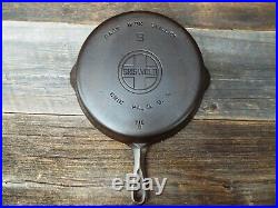 Griswold Large Logo 3 PC set #'s 3, 6, & 9 Cast Iron Skillets, restored