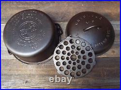 Griswold Large Logo #8, 10-1/2 Tite Top Dutch Oven Set, Restored