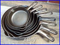 Griswold Large Logo #'s 3 through 10 Smooth Bottom Cast Iron Skillets, restored