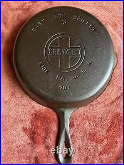 Griswold Lbl #7 701a Cast Iron Skillet-large Block Logo