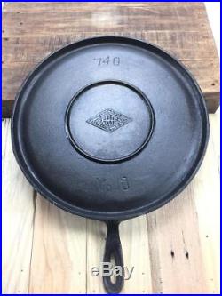 Griswold No 10 740 diamond logo flat cast iron pancake pan hard to find