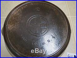 Griswold No. 10 Cast Iron Skillet Large Block Logo with Heat Ring 716 B