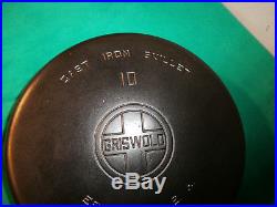 Griswold No. 10 Large Block Logo Cast Iron Skillet 716a
