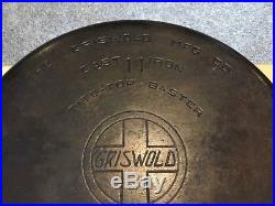Griswold No 11 Tite Top Baster 836 Bottom & A2554 Lid Slant Logo Dutch Oven USA