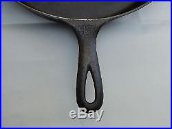 Griswold No. 12 Large Fry Pan with Ghost Mark Erie Logo Cast Iron Skillet 719