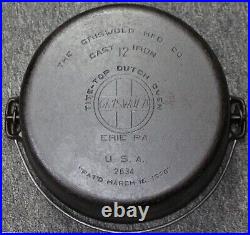 Griswold No 12 Tite Top Dutch Oven 2634 with Lid A 2636 Slant Erie PA USA