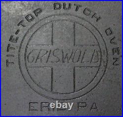 Griswold No 12 Tite Top Dutch Oven 2634 with Lid A 2636 Slant Erie PA USA