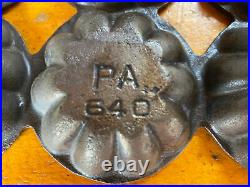 Griswold No. 13 p/n 640 Turks head cast iron muffin pan