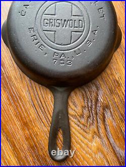 Griswold No. 2 Large Block Logo Cast Iron Skillet P/N 703