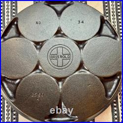 Griswold No. 34 Cast Iron Plett Skillet Swedish Pancakes 2980 A