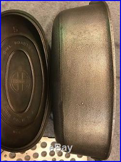 Griswold No 5 Cast Iron Oval Roaster With Trivet