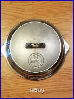 Griswold No. 5 High Dome Button Logo Skillet Cover, Lid. Du-Chro plated