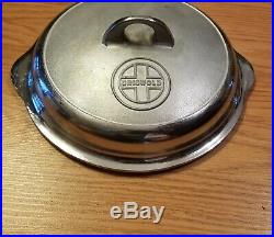 Griswold No. 5 High Dome Button Logo Skillet Cover, Lid. Du-Chro plated