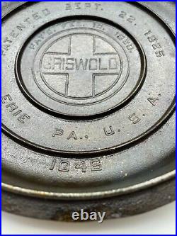 Griswold No 6 Self Basting Skillet Cover / Lid / Large Block Logo & Rings #1046