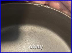Griswold No. 8 704 Erie Cast Iron Frying Pan Skillet Round Long Handle