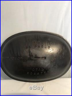 Griswold No. 9 Cast Iron Oval Roaster 649 Lid 650 Block Logo w Trivet