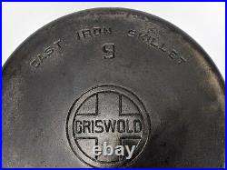 Griswold No. 9 Cast Iron Skillet 710F Clean, No Seasoning block logo large