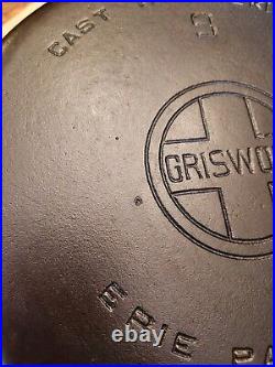 Griswold No. 9 Cast Iron Skillet, Large Block Logo, 710, MM F, Fully Restored