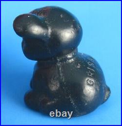 Griswold Pup Cast Iron Authentic Original 30 Mark Paperweight Ghost Mark Old Vtg