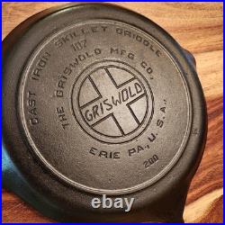 Griswold Skillet Griddle 107, Slant LBL, EPU, 200, Heat Ring, c1909-1929