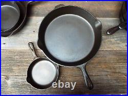 Griswold Small Logo Early Handle #'s 3, 5 10, 12 Cast Iron Skillets, restored