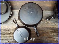 Griswold Small Logo Early Handle #'s 3, 5 10, 12 Cast Iron Skillets, restored