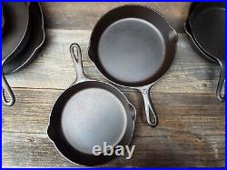 Griswold Small Logo Early Handle #'s 3, 5 10, 12 Cast Iron Skillets, restored