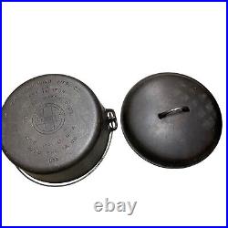 Griswold Vintage Cast Iron #10 Dutch Oven 835 Logo with Lid