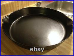 Griswold Wagner 718 1064 Cast Iron #14 Skillet 15 1/2 Restored Flat Smooth