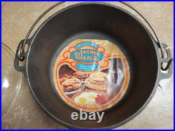 Griswold Wagner cast iron, duel logo, new with label, dutch oven & glass lid