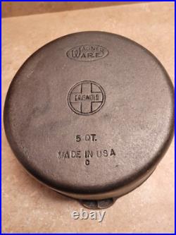 Griswold Wagner cast iron, duel logo, new with label, dutch oven & glass lid