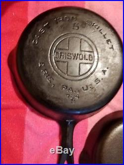 Griswold cast iron skillets