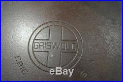 Griswold pan skillet #14 large logo 15 1/4 inch 718A heat ring seasoned