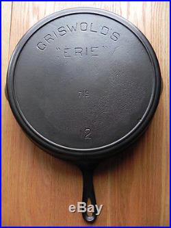 Griswold's ERIE #12 Cast Iron Skillet Heat Ring Cleaned & Seasoned Cir 1905-1907