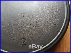 Griswold's ERIE #12 Cast Iron Skillet Heat Ring Cleaned & Seasoned Cir 1905-1907