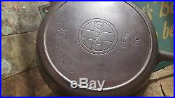 Griswold's ERIE Cast Iron # 9 Skillet RARE Ghost Print 2100 Heat Pitts, Flat