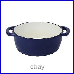 HOMESMART Blue Color Enamel Coated Cast Iron Dutch Oven 3.2QT Capacity