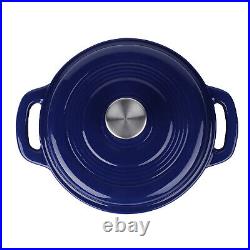 HOMESMART Blue Color Enamel Coated Cast Iron Dutch Oven 3.2QT Capacity