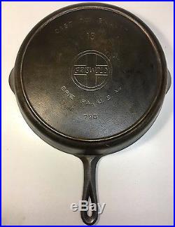 HTF Antique Griswold Cast Iron Skillet No. 13 Slant Erie Pa USA 720 withHeat Ring